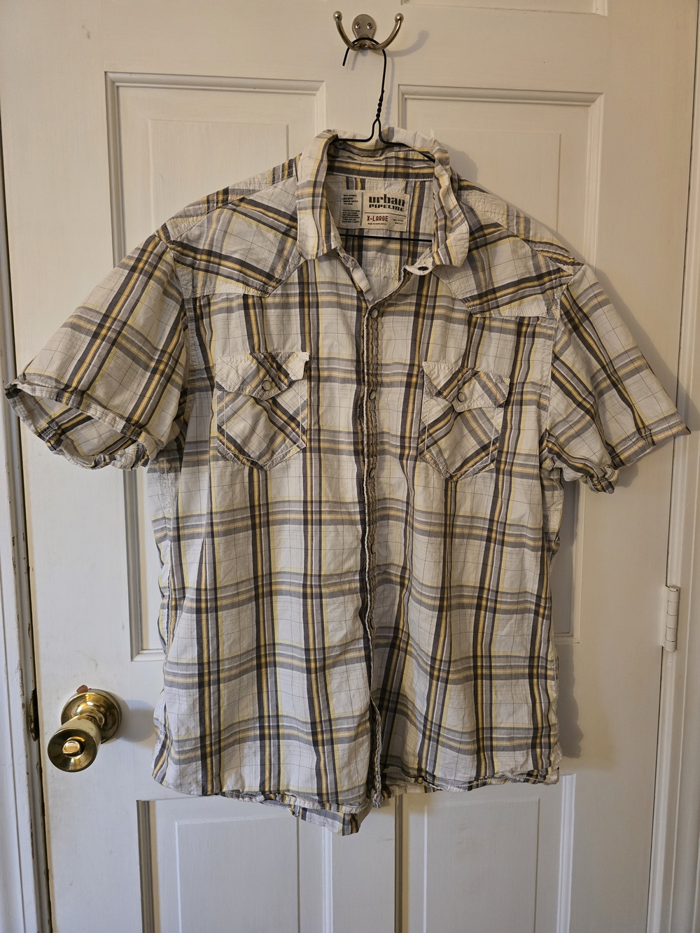Urban Pipeline Men's Short-Sleeve Plaid Shirt - Size XL